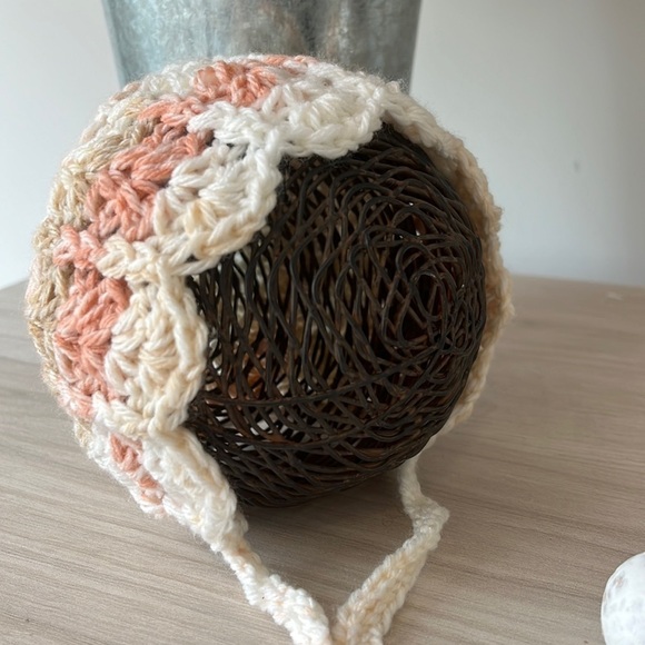 Crochet Baby Bonnet and Beanie Set - Picture 2 of 3